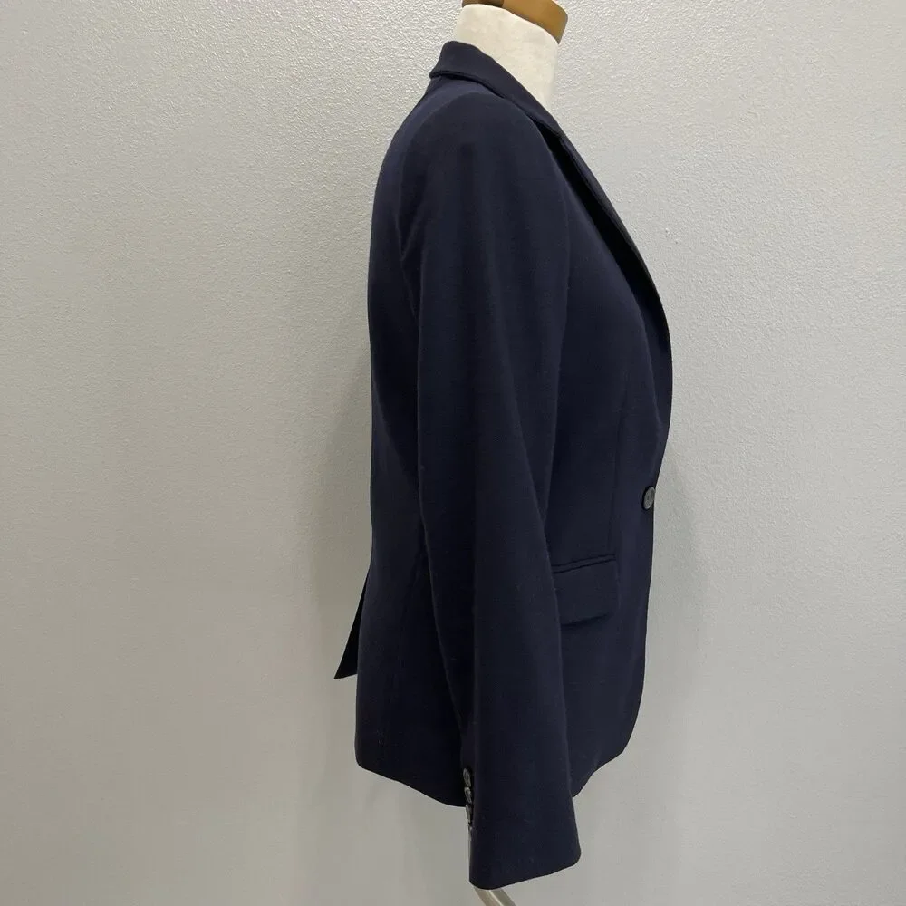 J. Crew J.Crew Regent Women's Blazer Size 4 Navy Blue 98% Wool Long Sleeve